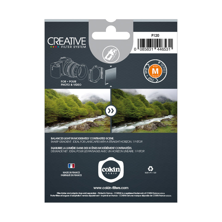Filtre Gris Dégradé ND2 Compatible Cokin P120 - 94,5x83 Mm - Pour Photo Paysage, Lever/coucher De Soleil - 5